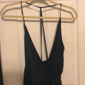 Dark green wrap dress